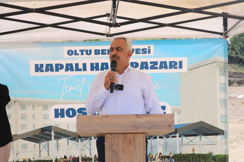 Oltu Kapalı Halk pazar yeri temel atma töreni